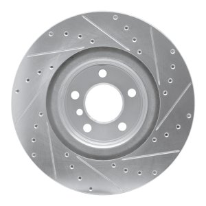 BMW 230I Brake Rotor (1) - Rear Left - R1 Concepts - Drilled & Slotted - Silver - `12-`20